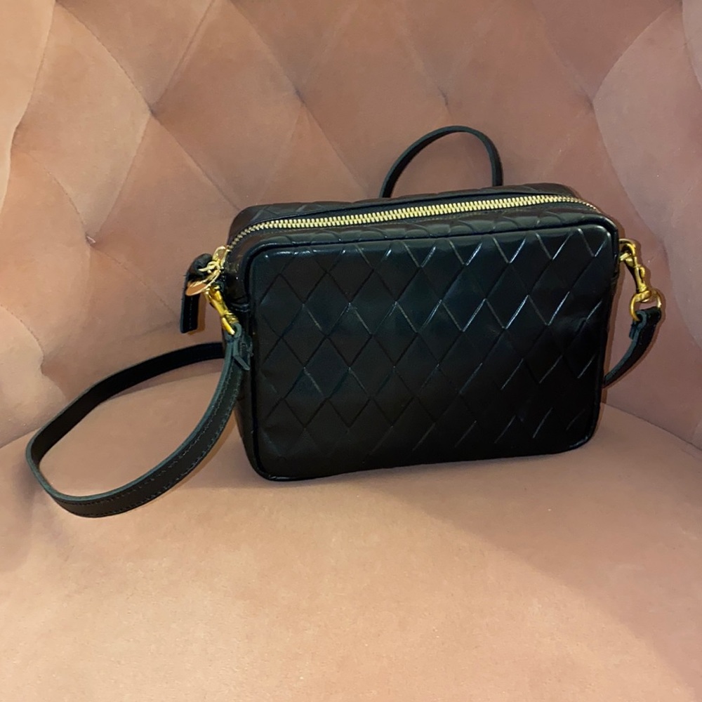 Clare V. Midi Sac Black Diamond Embossed Crossbody